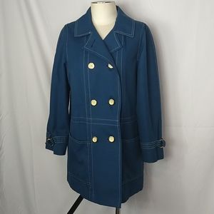 Vintage Womens Lined Jacket Blue Doubled Breasted